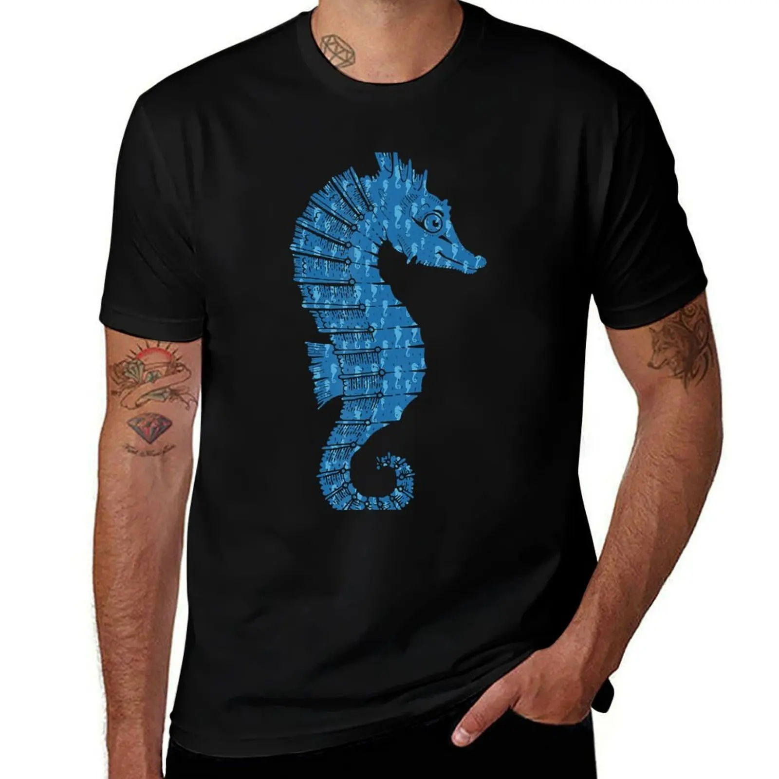 Ocean Lover Swim Sea Women Girls Kids Underwater Seahorse T-Shirt Classic Graphic Short Sleeve Top T-Shirt
