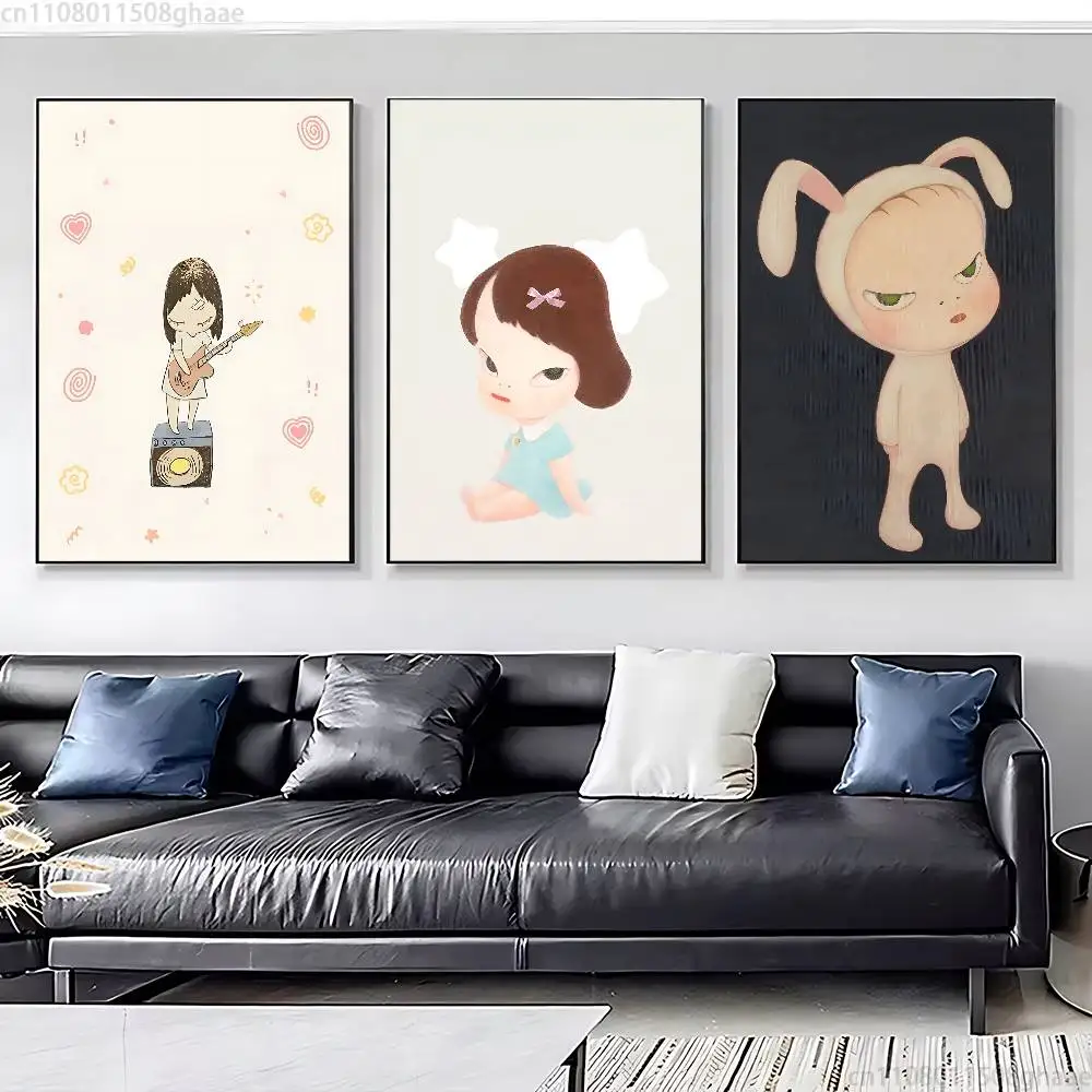Creative Yoshitomo Nara  new group Poster HD home decor sticky wall waterproof home living room bar aesthetic decor