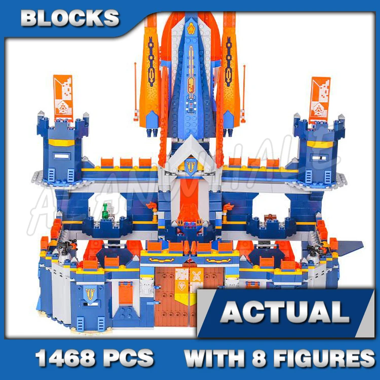 Nexoes Knights Fortrex Headquarters Knighton Rolling Castle Jestro Volcano Lair Hover Horse 10490 Building Blocks toy Model