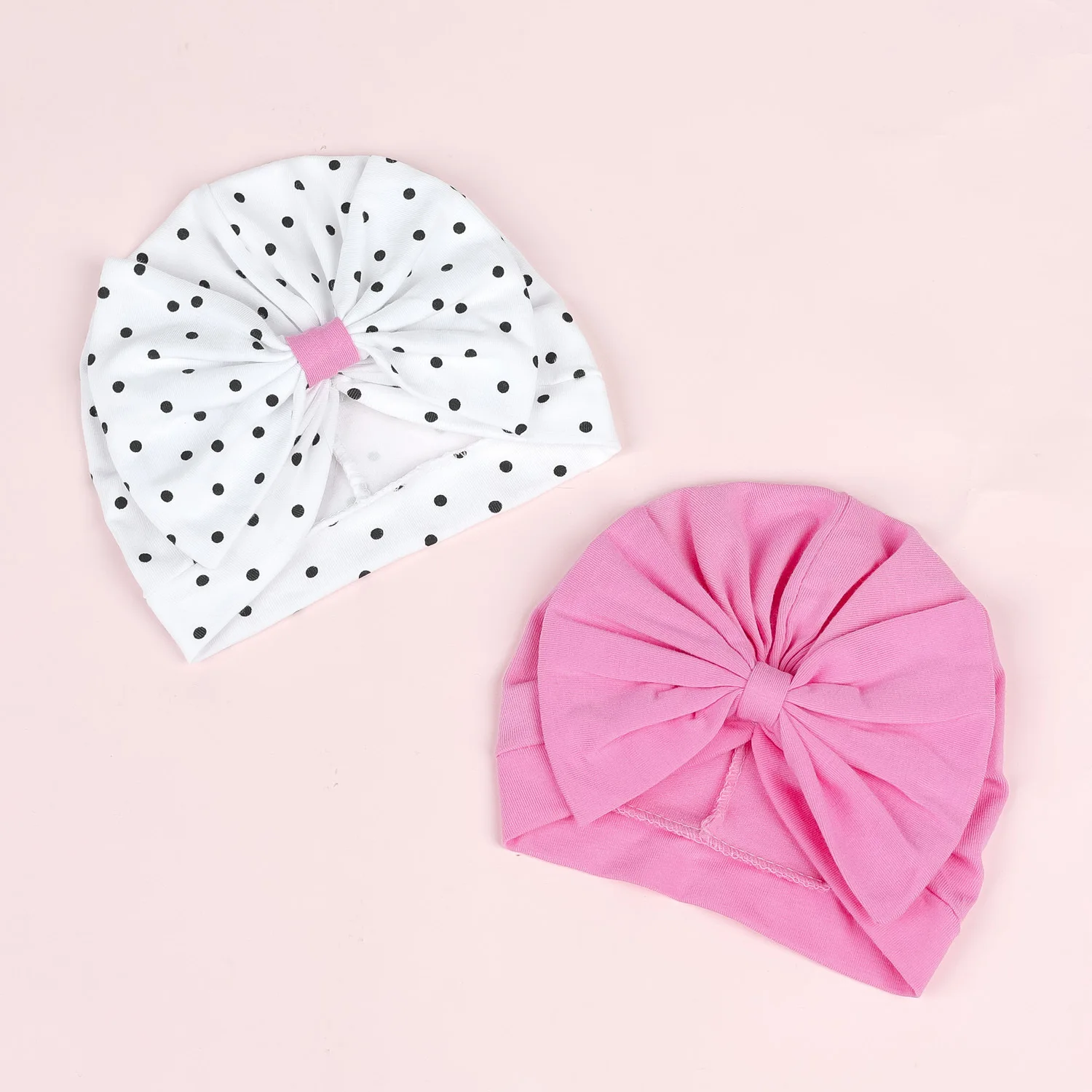 Chapeau turban en coton doux avec nœuds mignons pour bébé fille, bonnet rayé pour nouveau-né, enveloppe de sauna