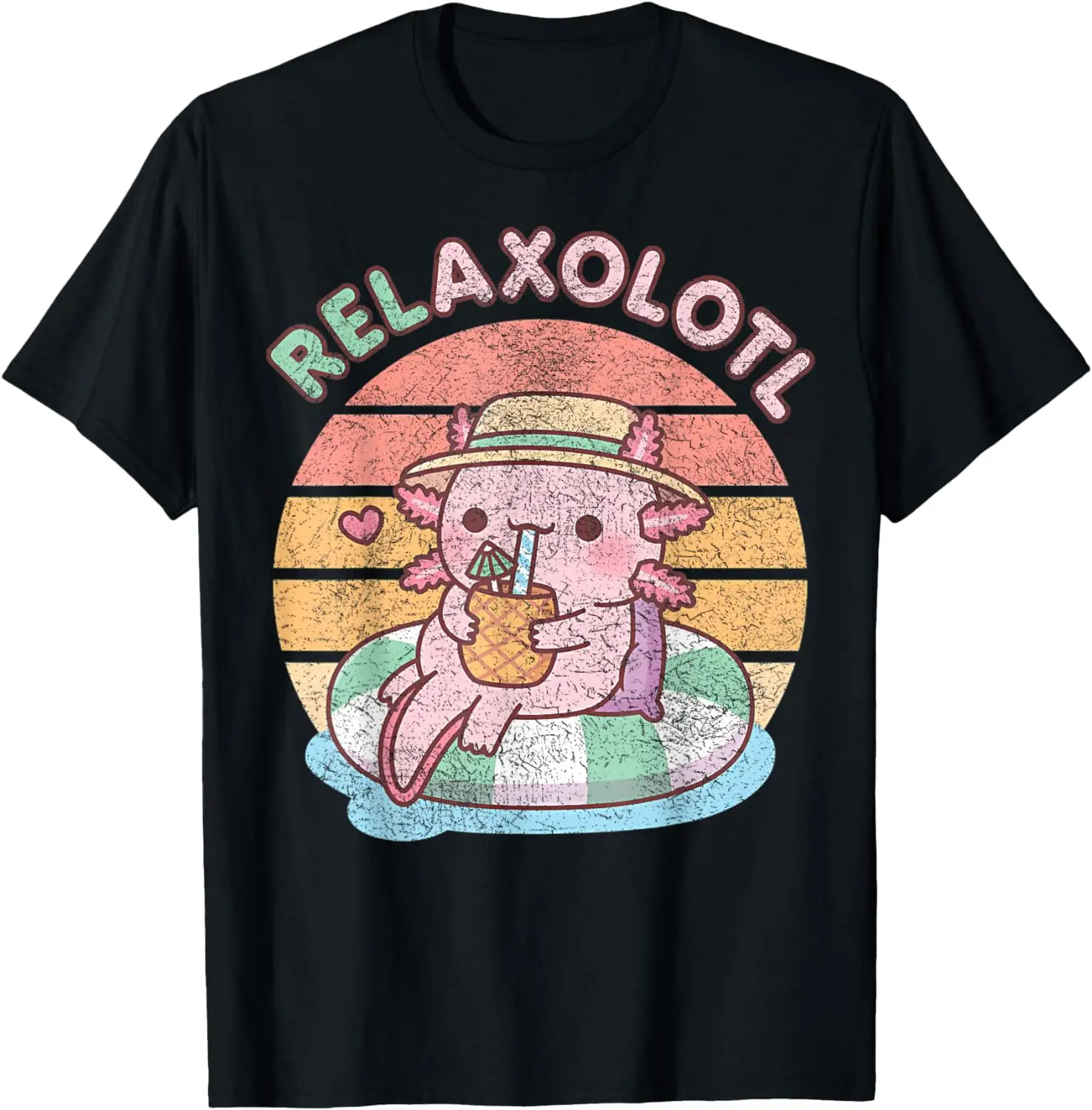 Funny Pun Reaxolotl T-Shirt for Men Women Cute Animal Short Tee Easy To Wear and Match Streetwear