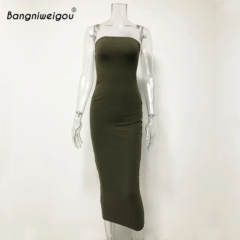 Bangniweigou-Robe tube sexy pour femmes, tenue d'été, sans bretelles, extensible, à bandes, noire et blanche