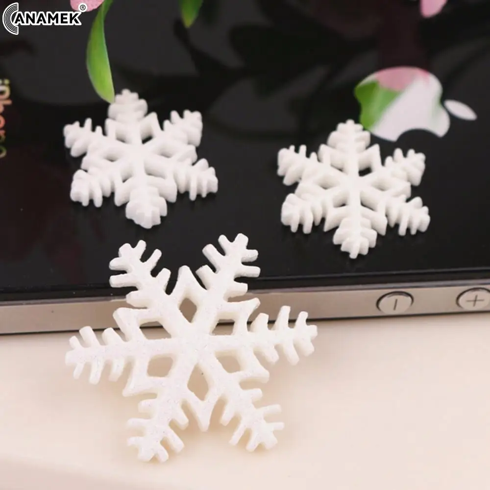 White Snow Flake Merry Christmas Resin Flat Backs Craft MIni Christmas Decoration Supplies