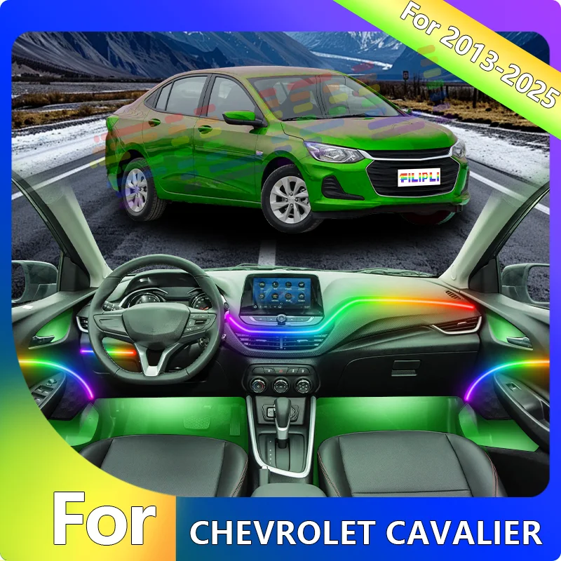 

FILIPLI For The For CHEVROLET CAVALIER For 2014 DIY 64 RGB Car Interior Light Music Sync Dynamic Atmosphere Light By App Control