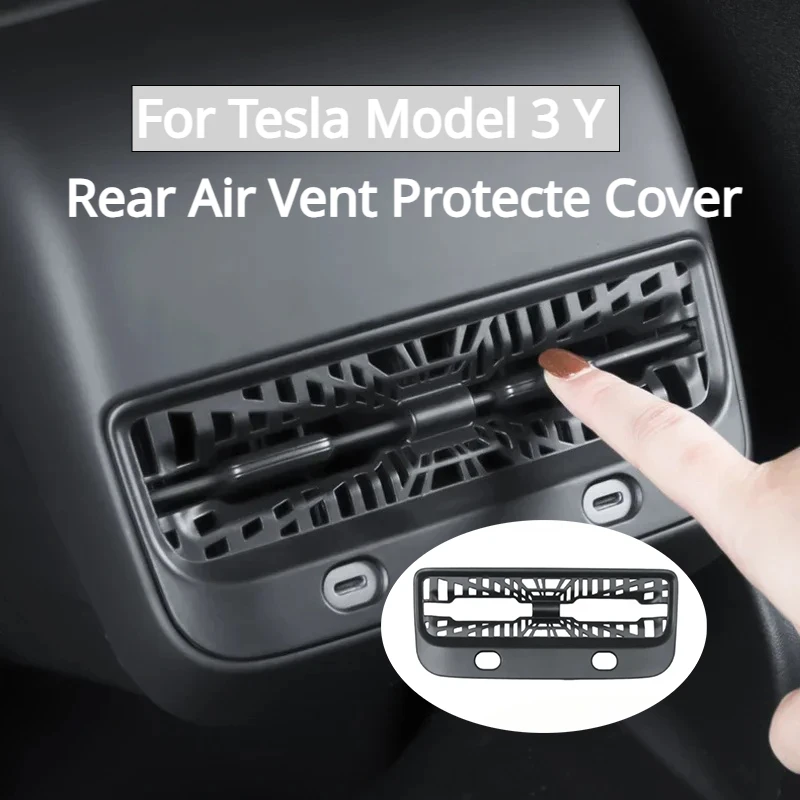 Rear Air Vent Protecte Cover For Tesla Model 3 Y Accessories Center Console Armrest Box Back Conditioner Outlet Filter Protector