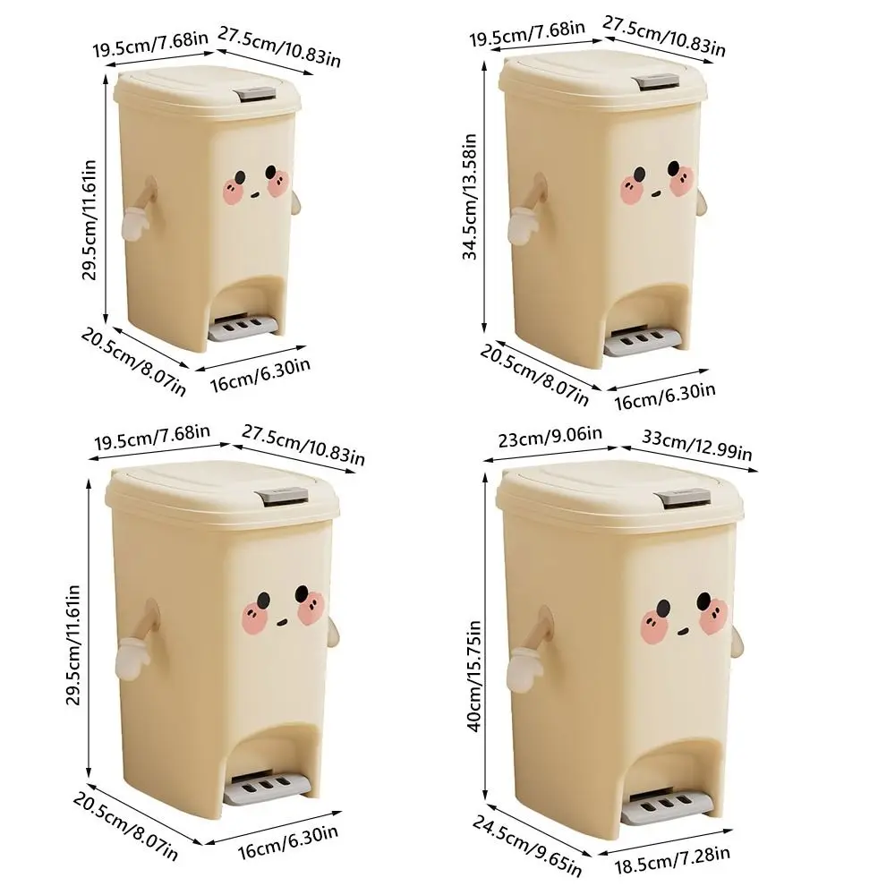 سلة المهملات الإبداعية 8/10/15/20L مع غطاء تصميم خطوة على سلة المهملات يمكن رفض سلة المهملات المنزلية #6