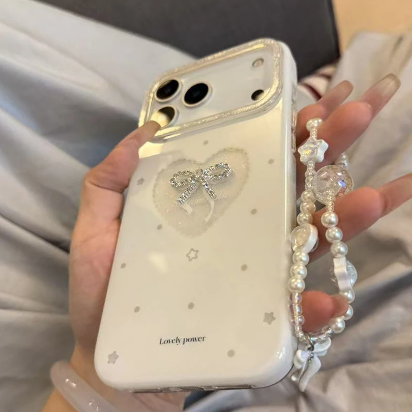 

Glitter Phone Case For Iphone 17 16 15 14 13 Pro Max Plus 16Pro Bracelet Phone Case Electroplating Cover Hard 14Pro 15Pro Shell