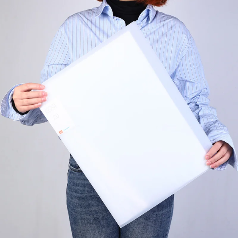 A3 Display Book 40/60 Pages 8K Transparent Insert Folder Drawing Album Art Sketch Documents File Bag Folder