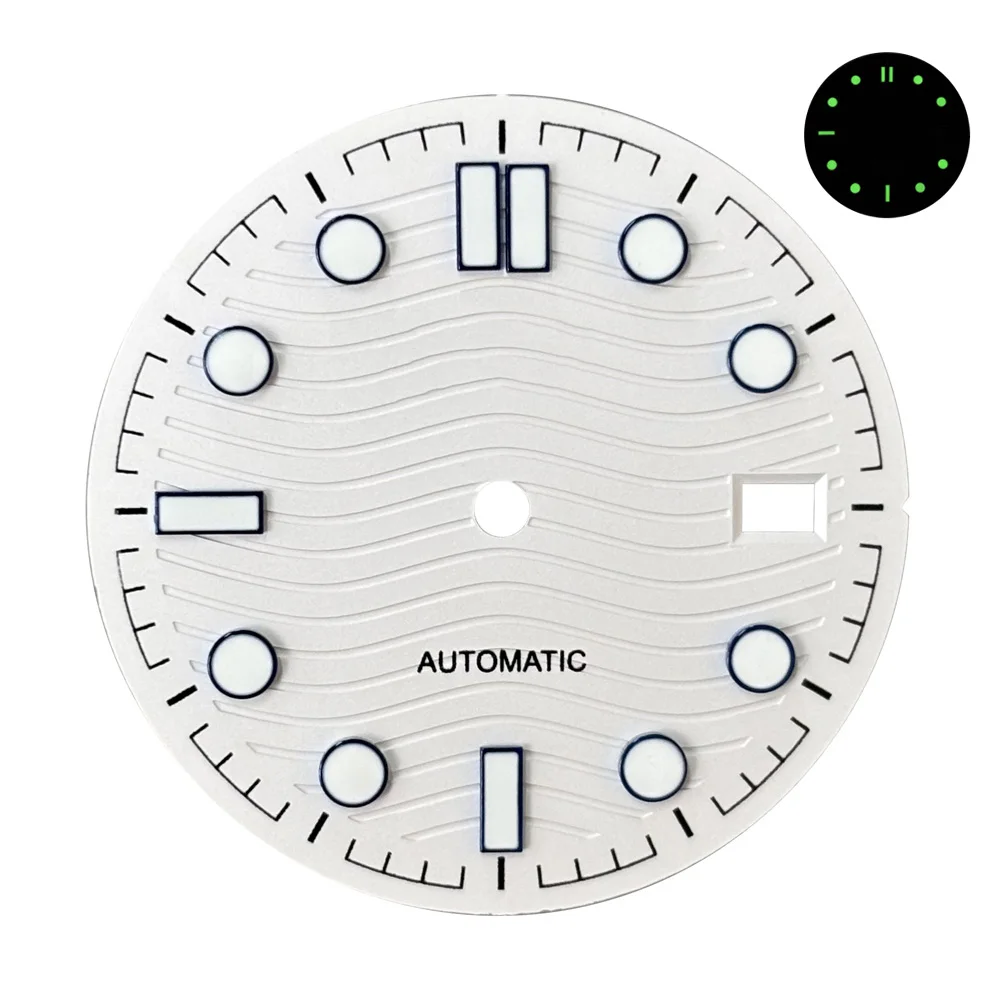 31mm NH35 logo S dial, Sea Master 300 dial, NH35 green luminous hands for Japanese NH35 automatic movement, OMG S dial, watch ac - view 4