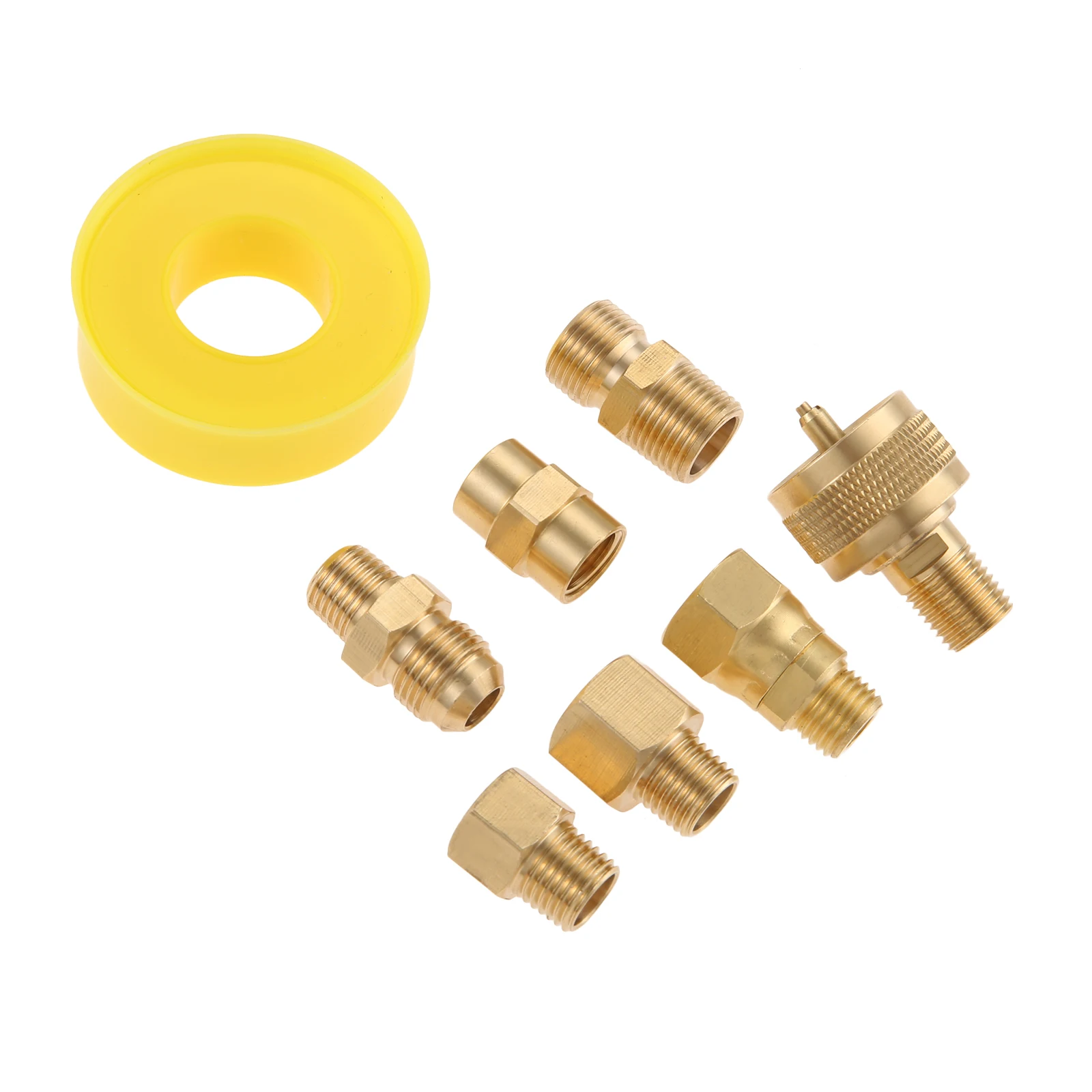 

8PCS/Set 1LB Weed Torch Gas Propane Tank Bottle Converter Kit For 3/8"NPT 1/4"NPT M12X1.25 1/4" Ball Flare Fitting Universal Kit