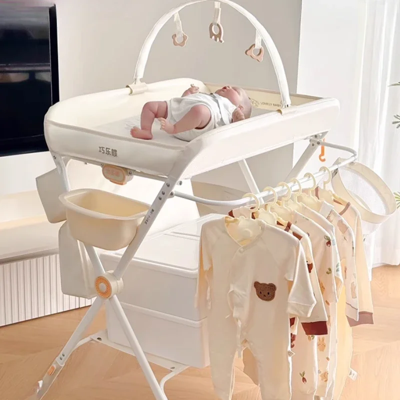 Baby Comfort Massage & Touch Nursing Table, Newborn Baby Diaper Changing Table, Multifunctional Folding Storage Stand