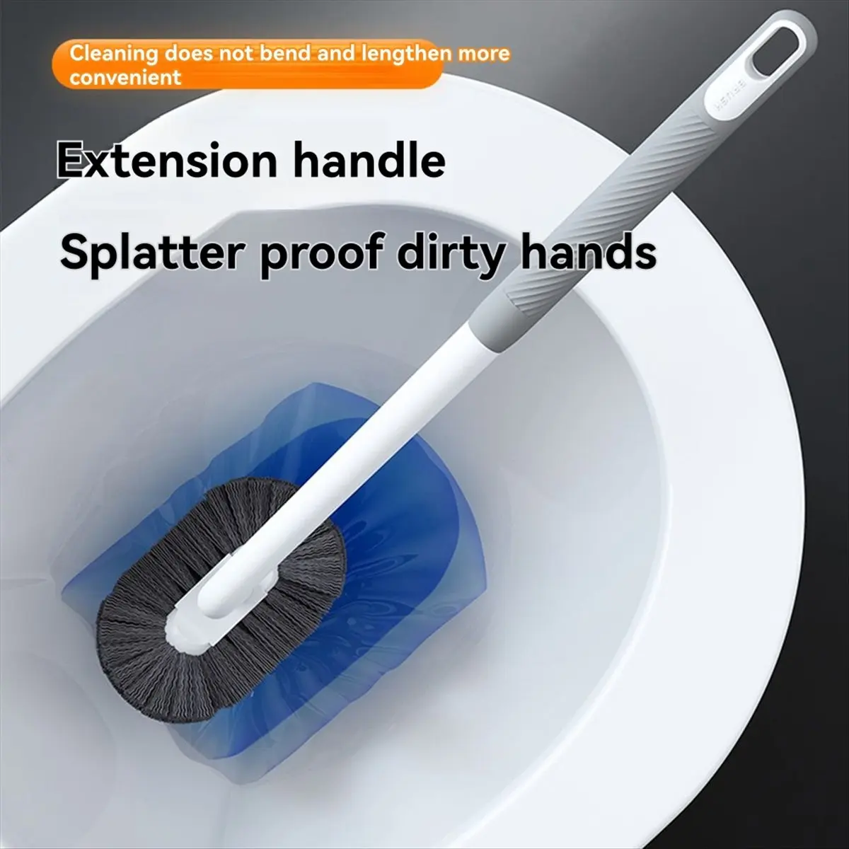 AA1290~Longhandled Toilet Brush Home Use No Dead Corners,NoNeed to Punch Holes Wallmounted Bathroom Longhandled CleaningBrush B