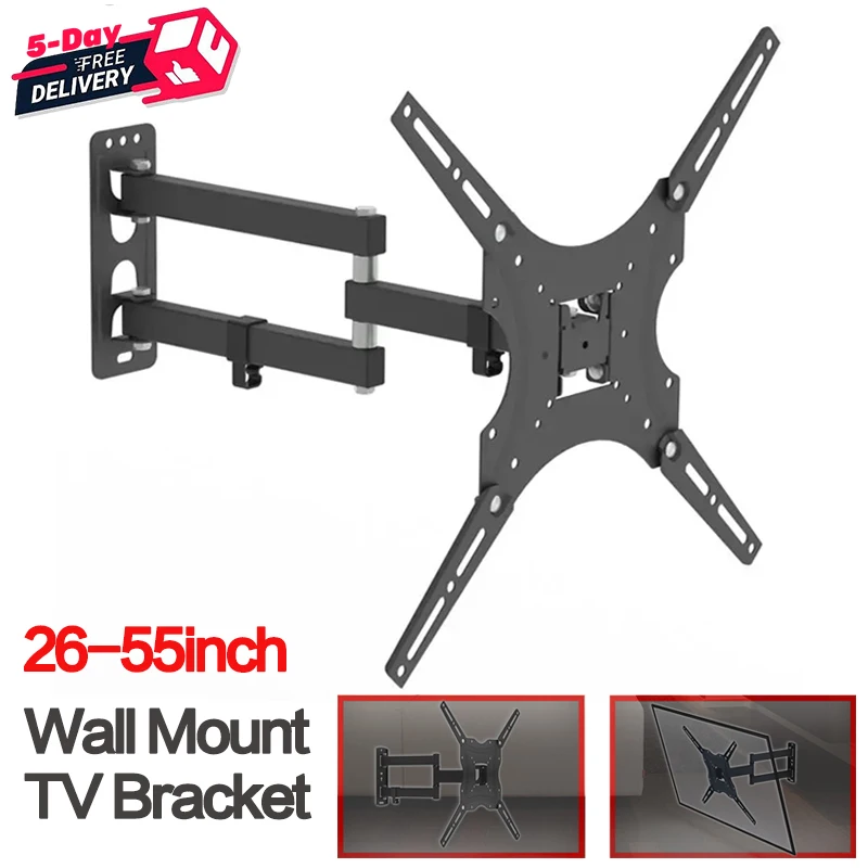 26-55 Inch Adjustable TV Wall Mount Bracket Universal Rotatable TV Stand With Spirit Level Adjustable Holder Expansion Stand