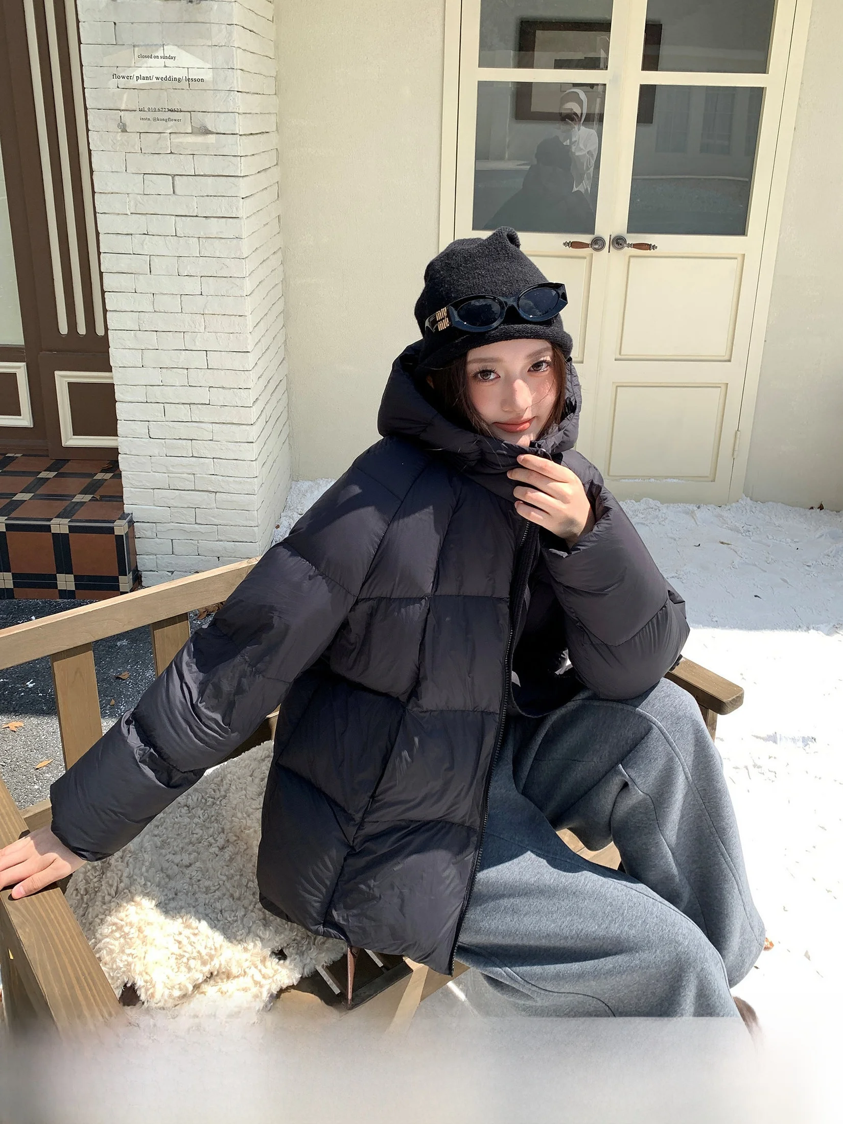 

Пуховик Bla Goose Down Puffer Jaet женский зимний, больших размеров, свободного кроя, универсальный, средней длины, верхняя одежда, бренд Li Xiaoxiao, повседневный стиль