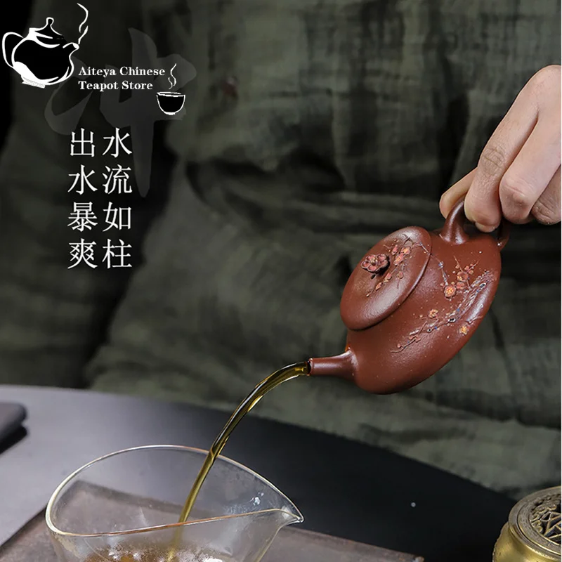 Bule de argila roxa artesanal Yixing, minério original, argila roxa, bule Xiaoyao, bule chinês, conjunto de chá Kung Fu
