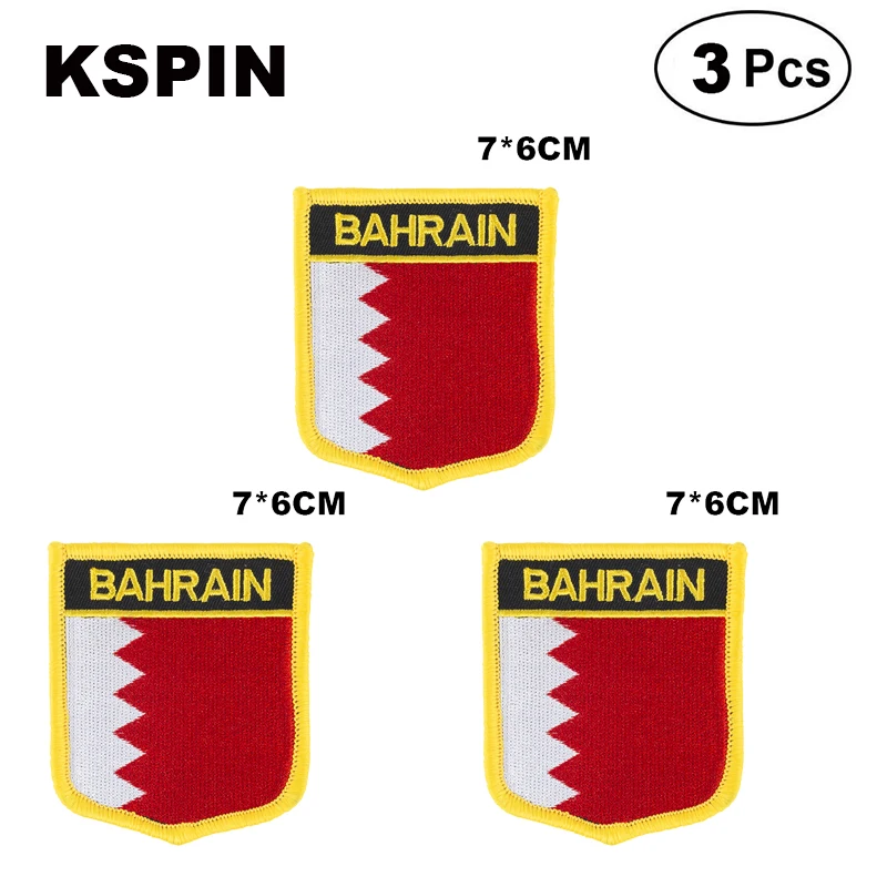 

Bahrain Shiled Shape flag patches national flag patches for Cothing DIY Decoration