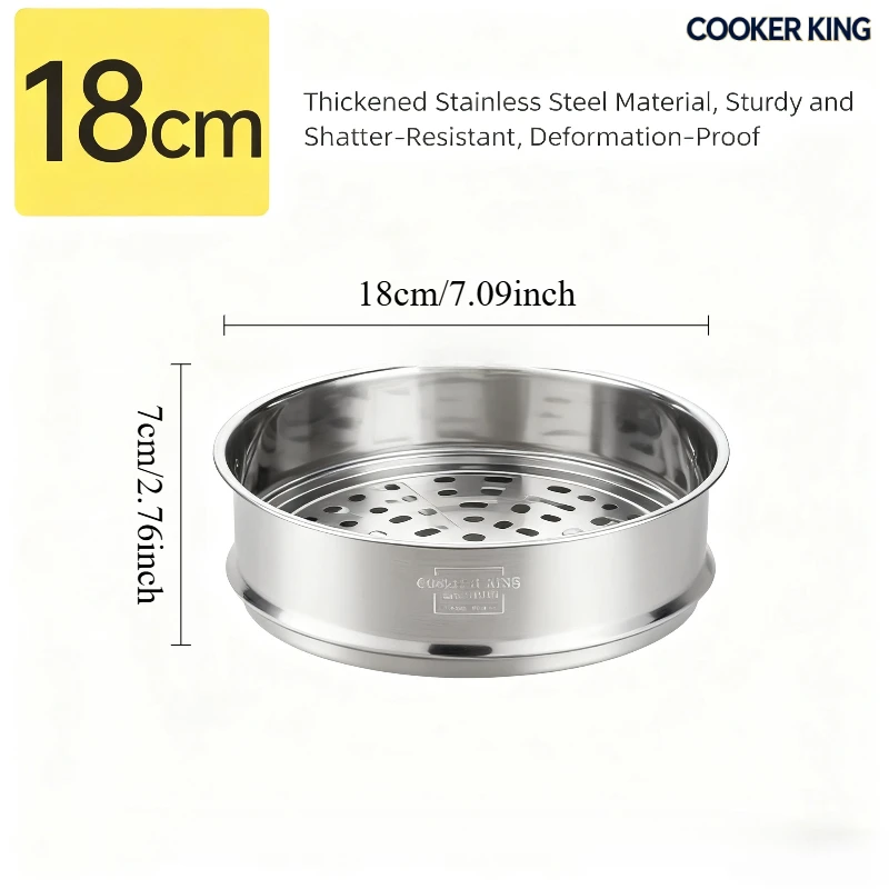 جهاز بخار من الفولاذ المقاوم للصدأ 304 من كوكر كينج، جهاز بخار منزلي بشبكة تبخير سميكة، وعاء حساء داخلي، وعاء حليب #6