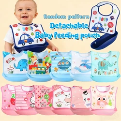 Baby food bib Baby waterproof bib three-dimensional detachable food food pocket Child child saliva pocket