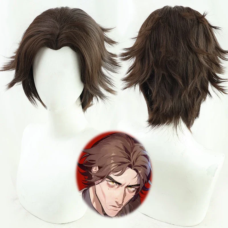 

Anime LOL Arcane Viktor Cosplay Wig Adult Unisex Short Brown Hair Heat Resistant Halloween Costume Props Accessories