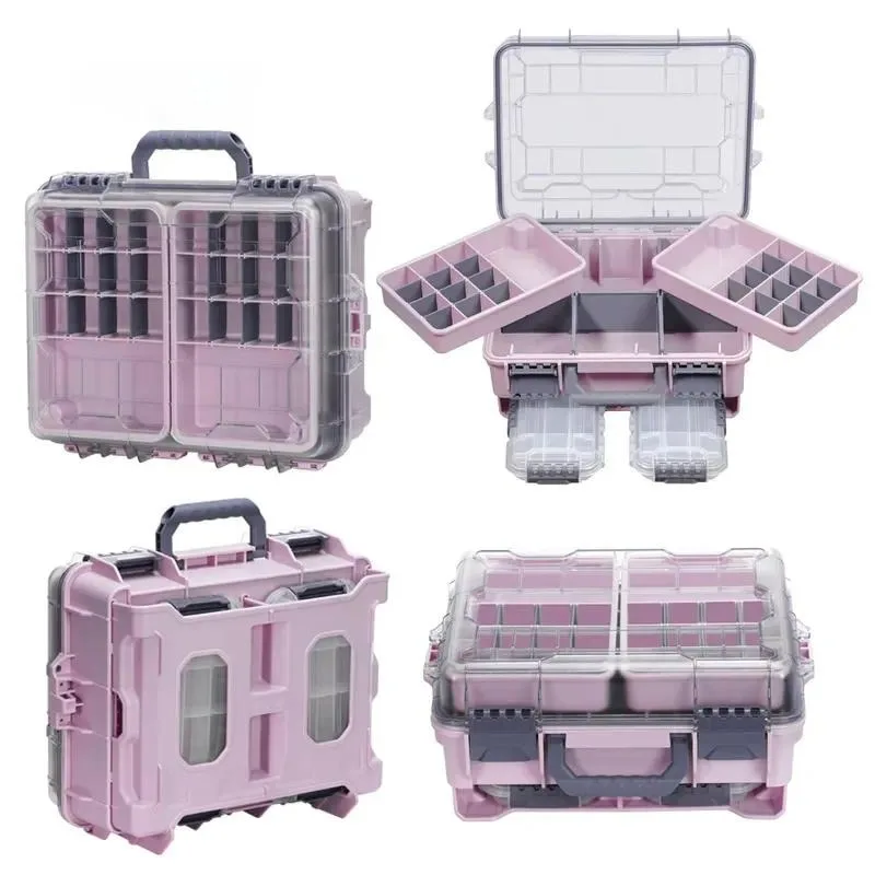 Large Capacity Waterproof  Fishing Tackle Box Portable Double Layer Multifunctional Bait Storage