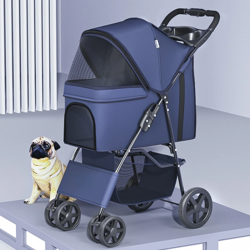 

Lightweight and foldable pet cart for dogs, cats, teddy baby strollers, outdoor pet dog carts