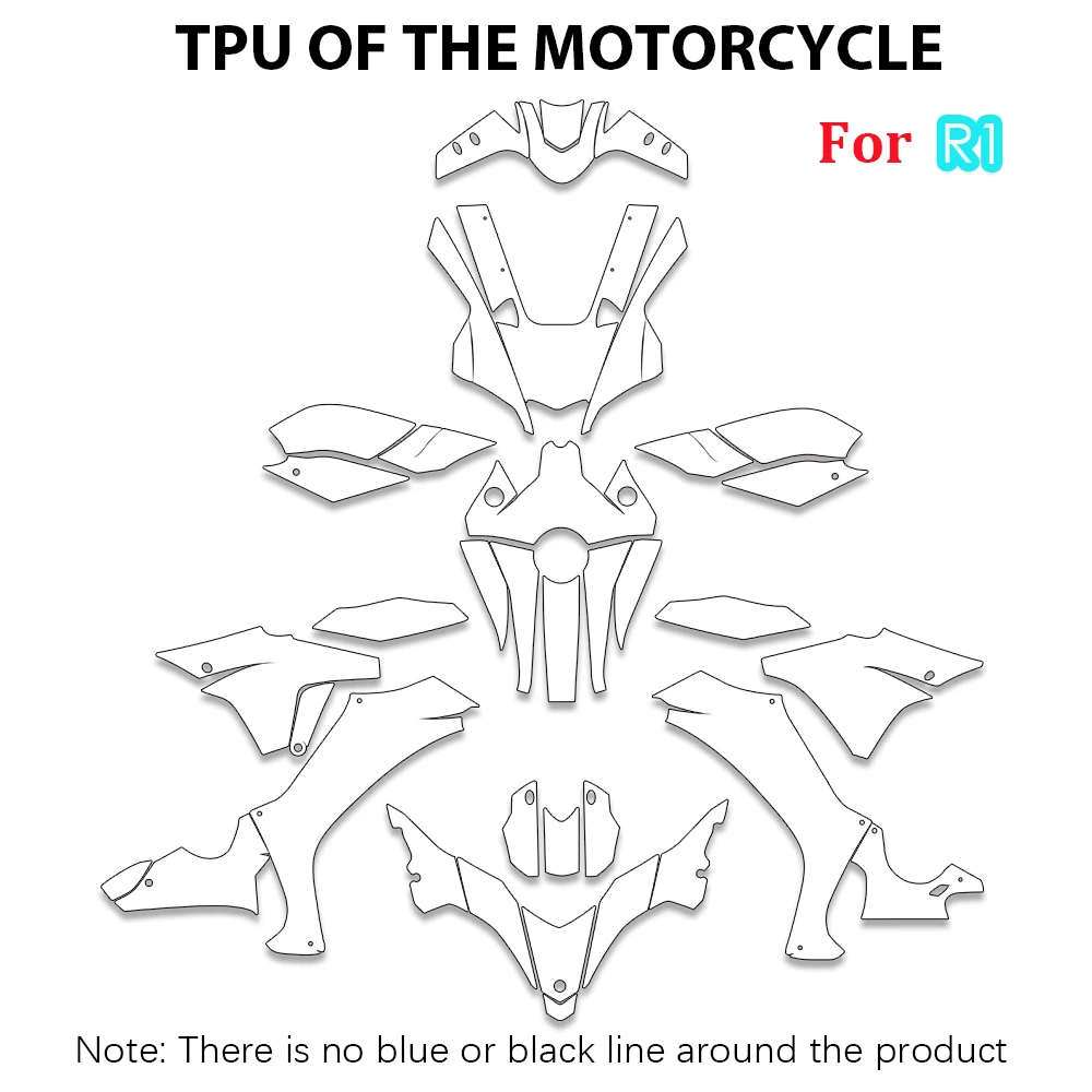 YZF R1 Bodykit TPU PPF Paint Protection Flims For Yamaha YZFR1 20-24 Anti-Scratch Stickers Motorcycle Fairing Protective Tools