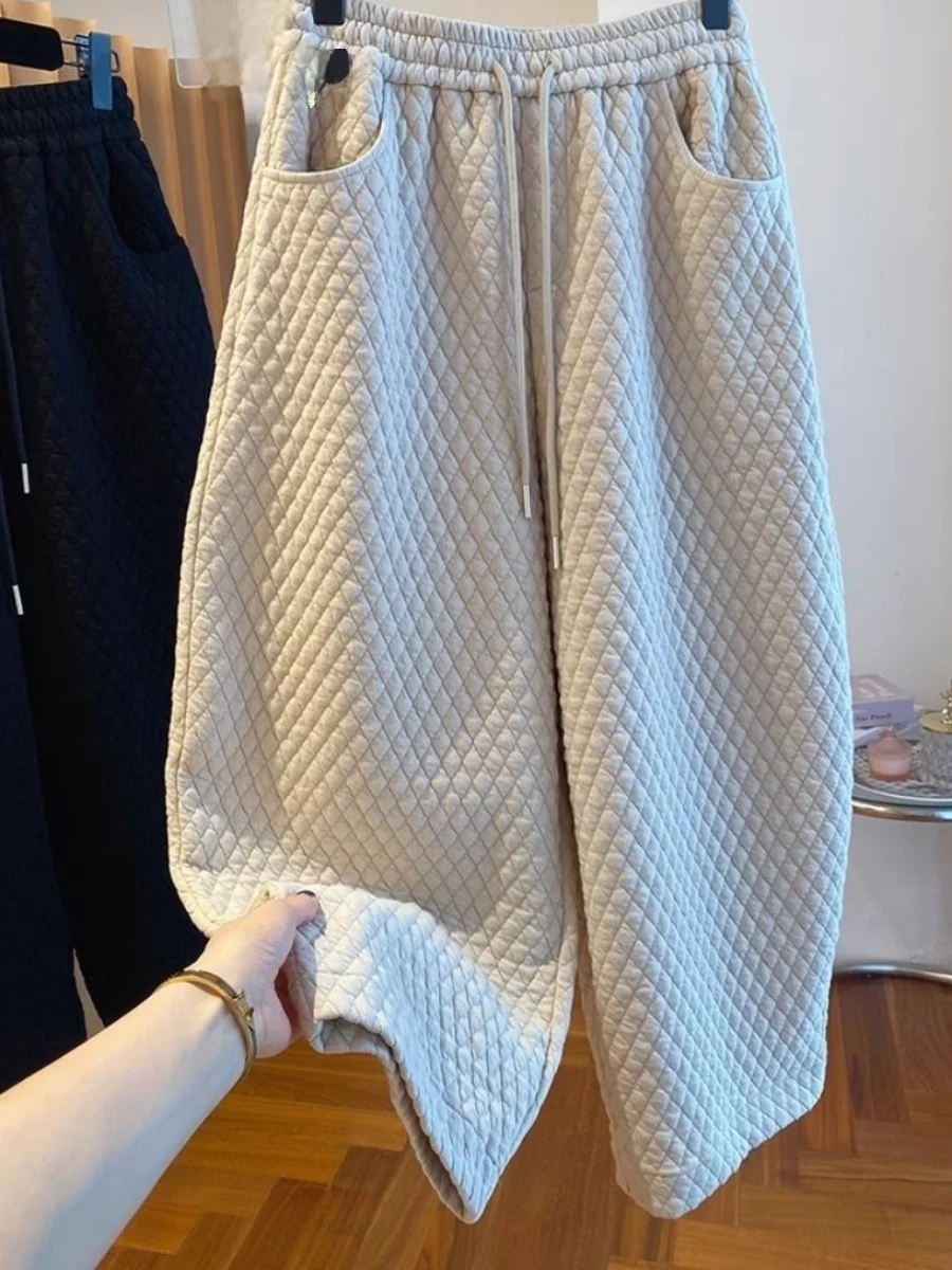 

Женские повседневные брюки-харлан больших размеров (до 300 фунтов), с высокой талией, укороченные, в корейском стиле, для работы и повседневной носки