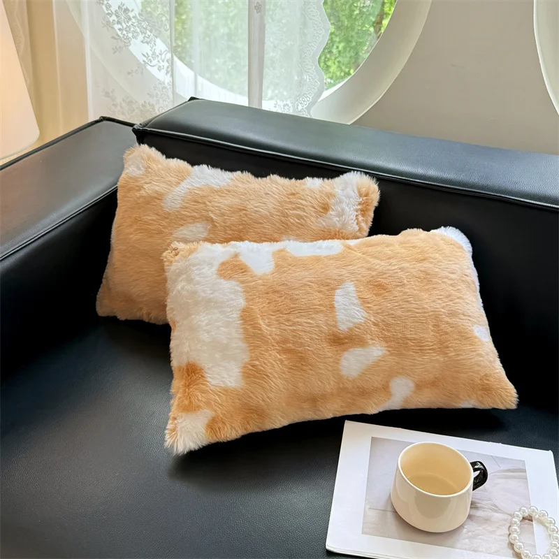 Household 2025 new class A rabbit plush pillowcase single milk plush pillowcase 48x74cm, no pillow core