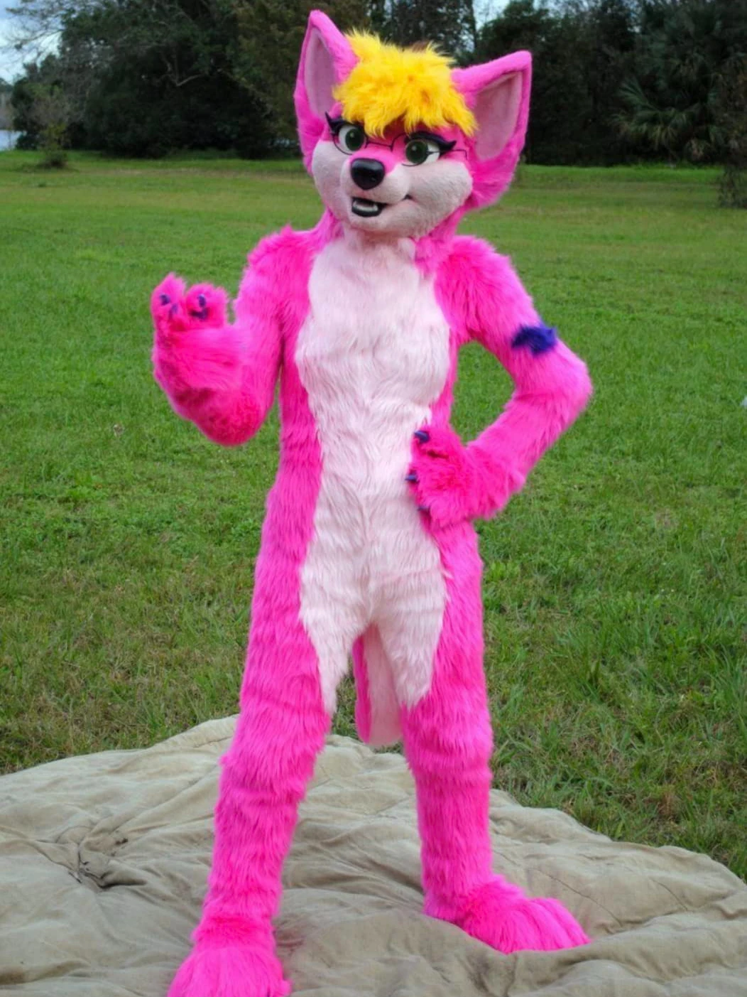 

Birthday Party Pink Husky Dog Furry Costume Fursuit Mascot Costumes Halloween Party Outfits Adult Fancy Dress Cosplay