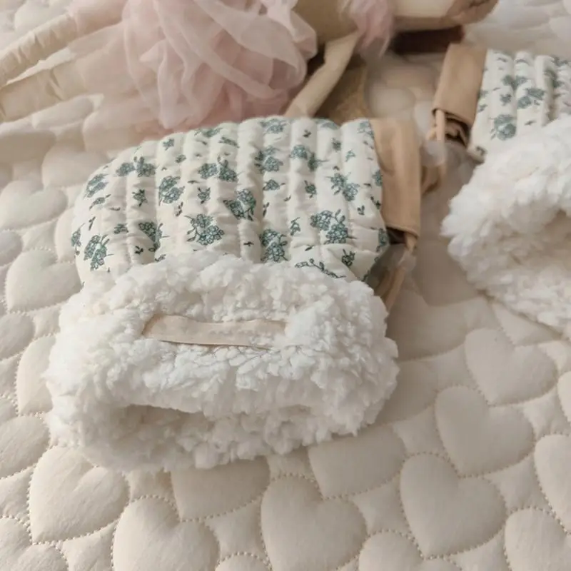 R66D детские перчатки для самоката, хлопковые муфты для рук, перчатки с принтом, детские варежки для балансировки велосипеда,