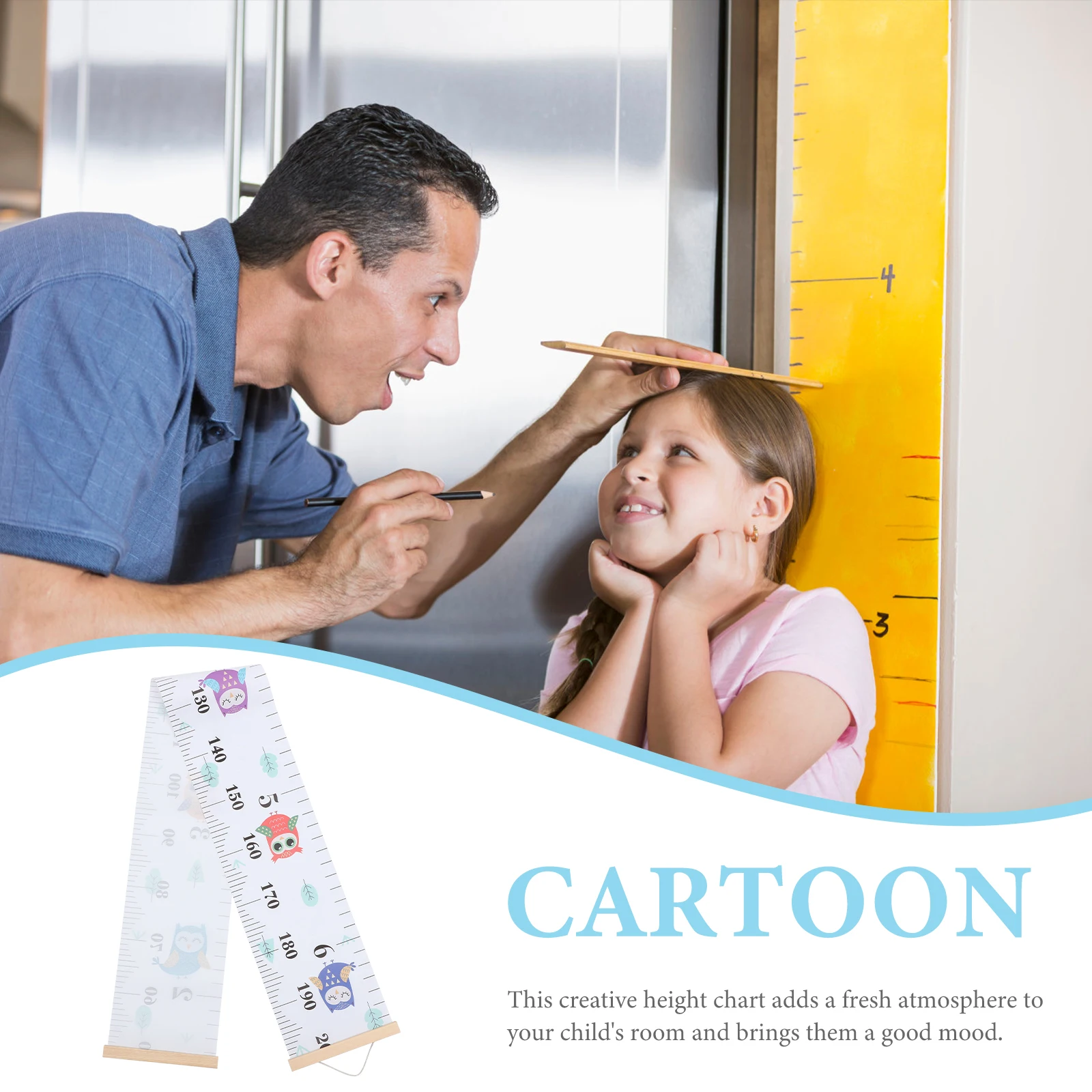 

1Pcs Kids Height Chart Wall Sticker Fun Growth Measurement Ruler for Children's Room