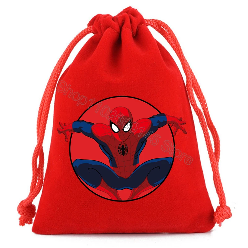 Marvel Spiderman Drawstring Bag Kids Cartoon Printed Storage Bags Boys Tote Bag Child Handbag Sports Travel Bags Birthday Gifts