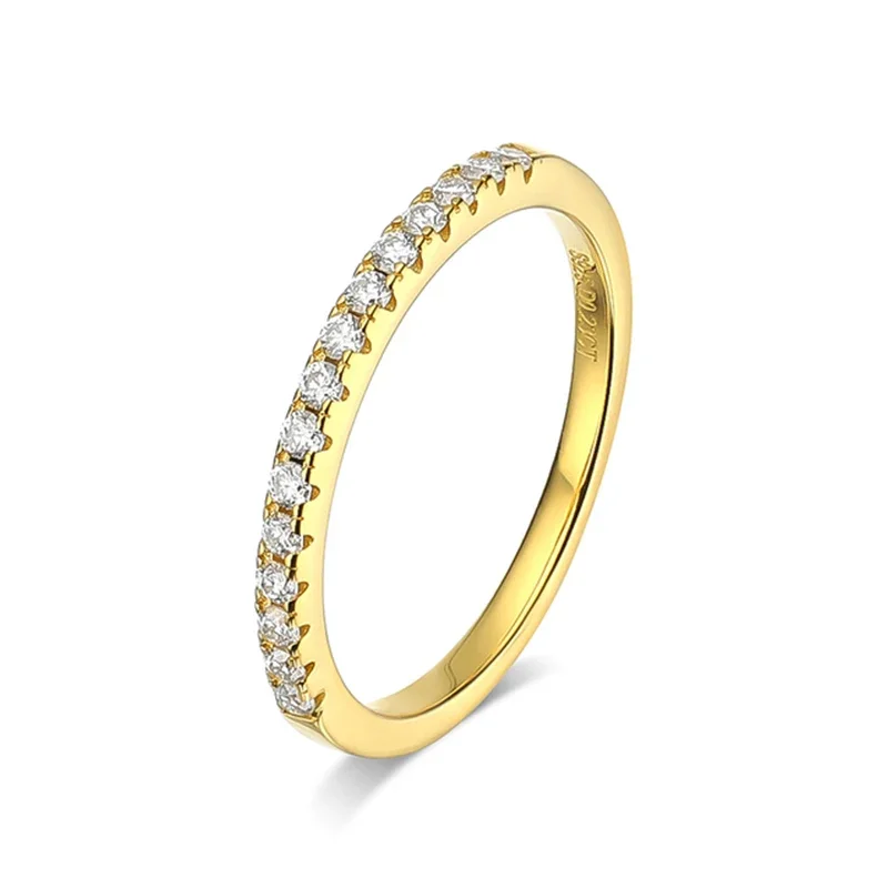 100% Real Moissanite Row Rings Bands For Women 925 Sterling Silver Sparkling Wedding Engagement Fine Jewelry Valentine Gifts