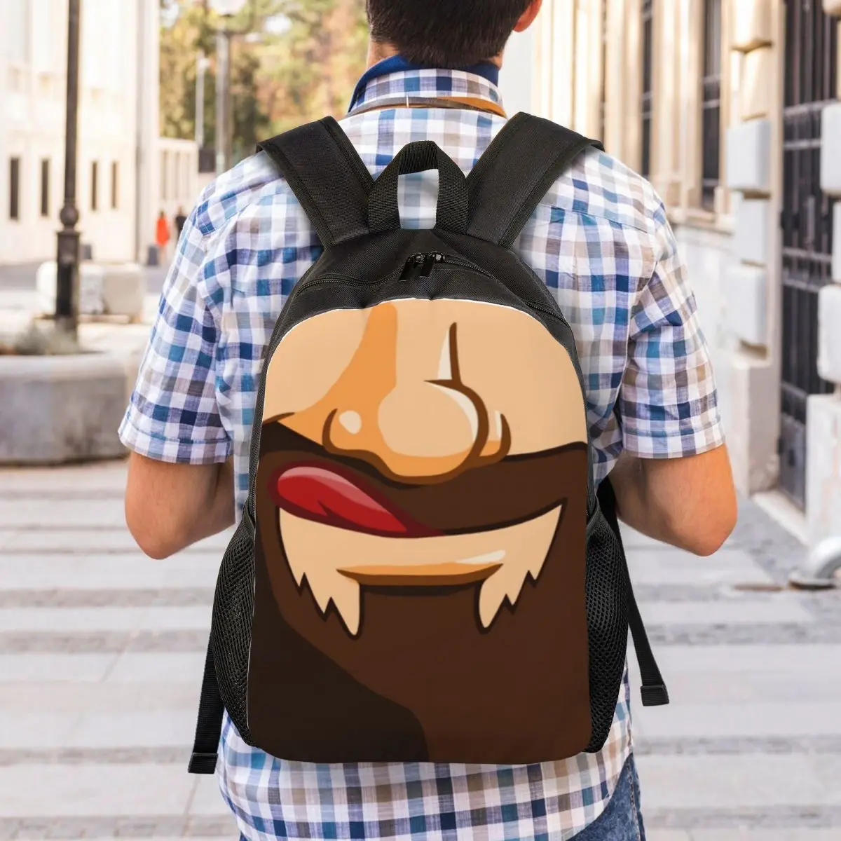 Sac à dos étanche avec moustache drôle pour hommes et femmes, sacs à livres College, sac gay Bear, école, collège