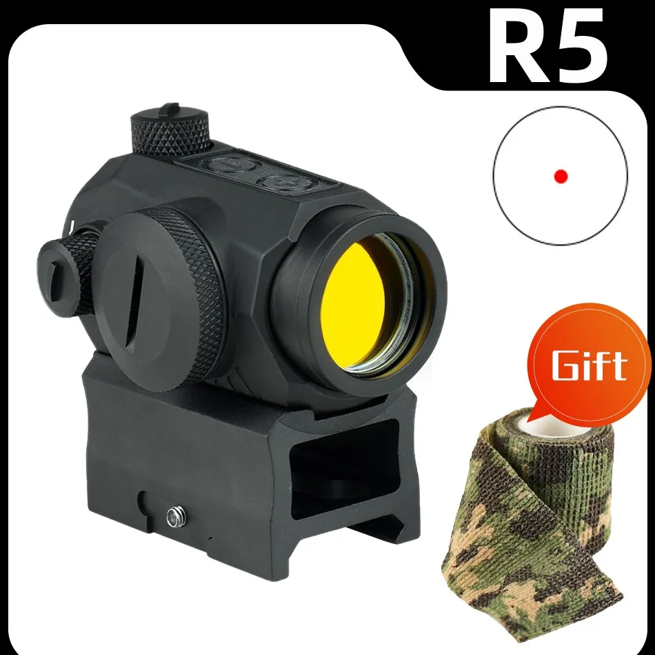 

2MOA Red Dot Sights R5 Tactical Airsoft Gun Rifle Red Dot Reflex Sight Hunting Scope Optics Riflescope Collimator Accessory 22mm