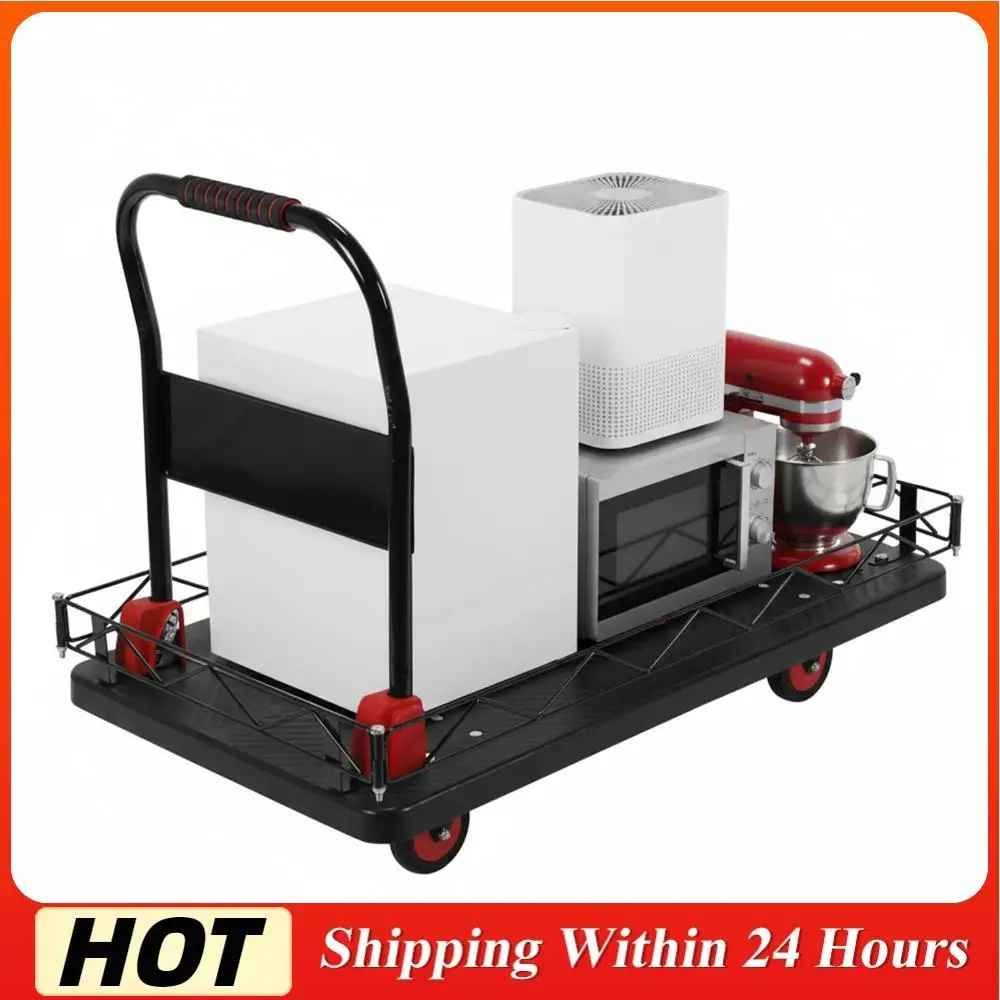 

Тележка-платформа 2-в-1 складная с металлическим ограждением, большая платформа, грузоподъемность 900 кг, для продуктов, гаража, склада