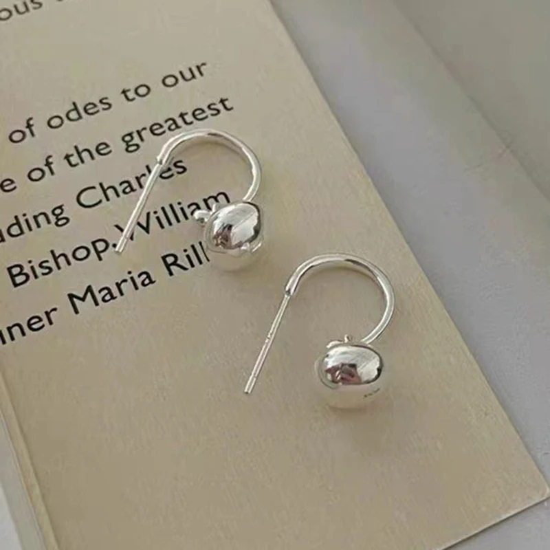 

Настоящее серебро 925 пробы, нерегулярные серьги-гвоздики с подвеской в виде бобов для женщин, классические ювелирные изделия, легкие роскошные аксессуары лета