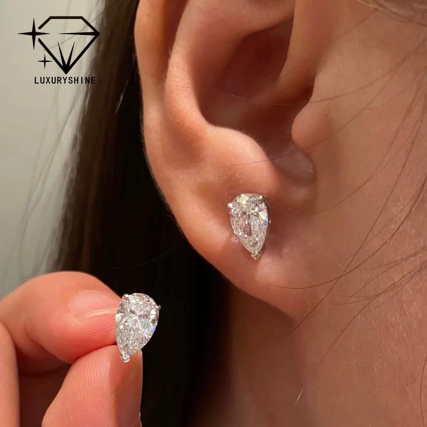

Роскошные серьги-гвоздики грушевидной огранки VVS2/VS1 с выращенными в лаборатории бриллиантами 1-5 карат, ювелирные изделия из цельного золота 18 карат на заказ с сертификатом IGI