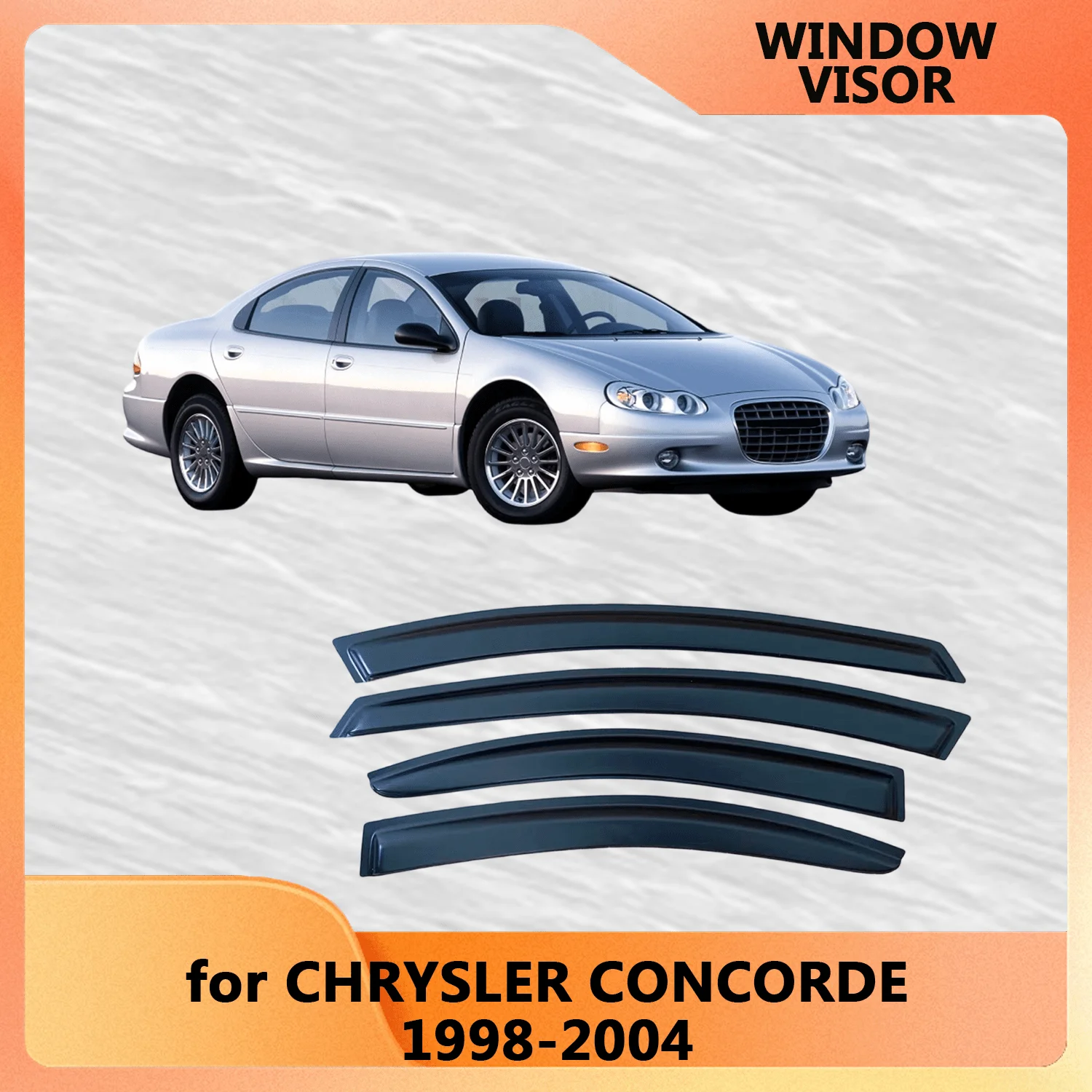 

Для CHRYSLER CONCORDE 1998-2004 автомобильный козырек на боковое окно, козырек для двери, ветрозащитный козырек от дождя, аксессуары для наружного крепления