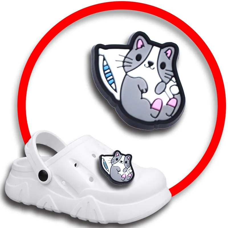 Pet Cat Shoe Charms for Crocs Sandals Women Clogs Pins Shoe Decorations Accessory Men Badges Boys Girls Kids Shoes Accessories