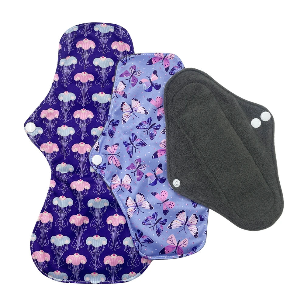 Women Reusable Menstrual Pads for Monthly, Bamboo Charcoal Washable Sanitary Towels for Periods, Absorbent Mama Cloth Pads 1 Pc