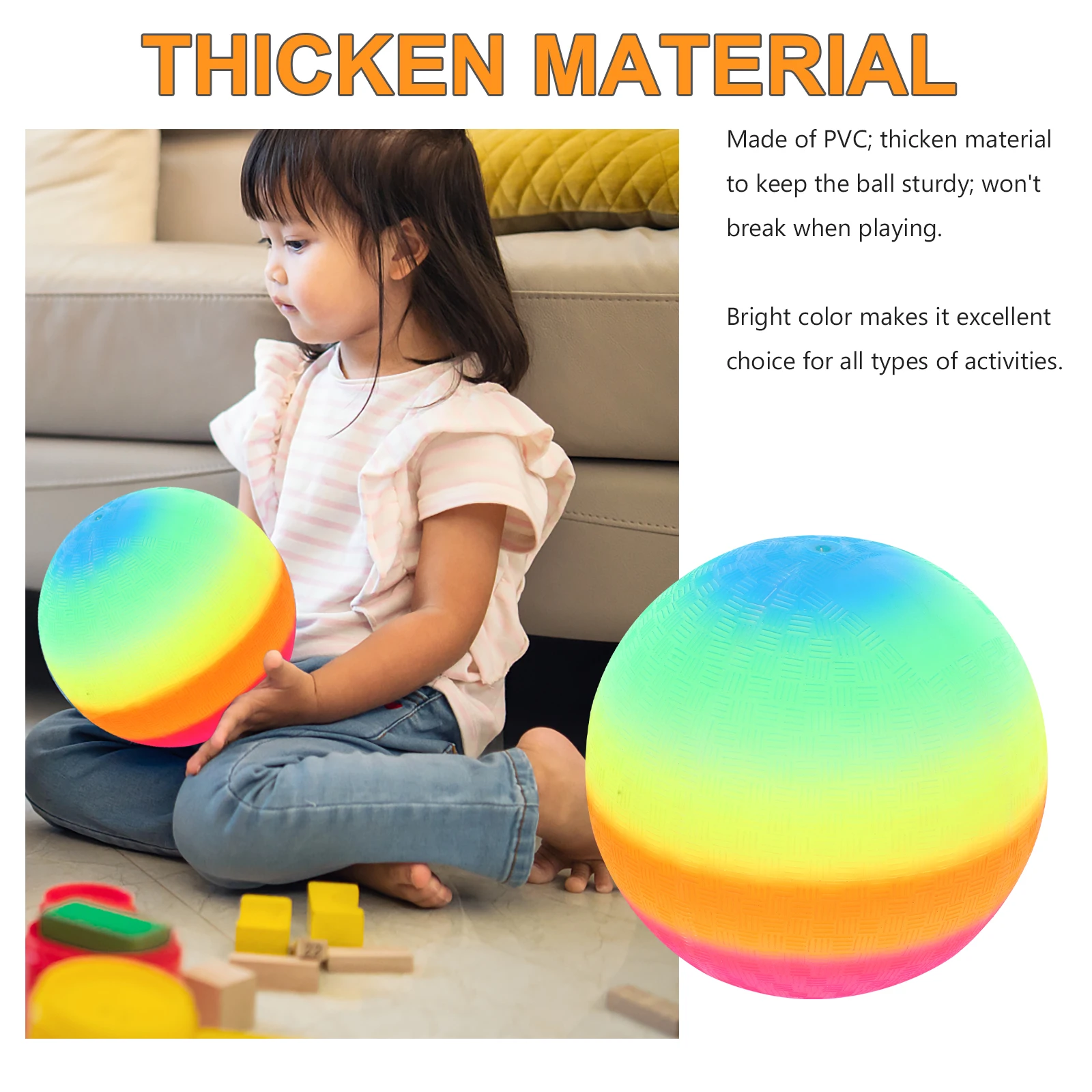 6 stuks regenboogballen milieuvriendelijk kinderspeelgoed handbal voor strandzwembad party games stevig PVC