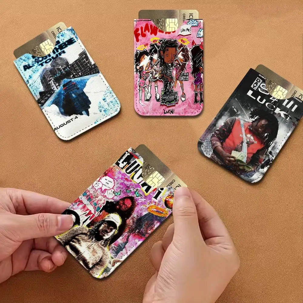 L-Lucki Rapper PU Leather Slim Credit Card ID Card Organizer Portable Business Card Case for Daily Outdoor Carry