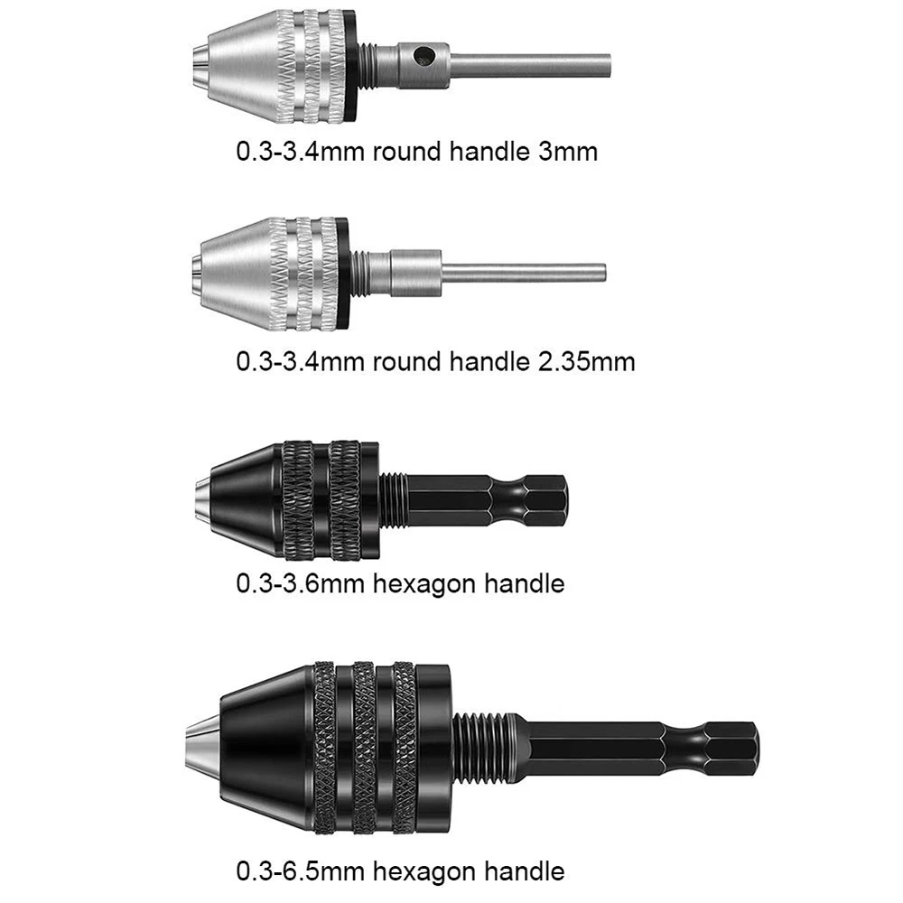 Drill Chuck Keyless Screwdriver Impact Driver Adaptor Electric Micro Motor Clamp Mini Chuck Fixture Hex Shank Drill Bits Adapter