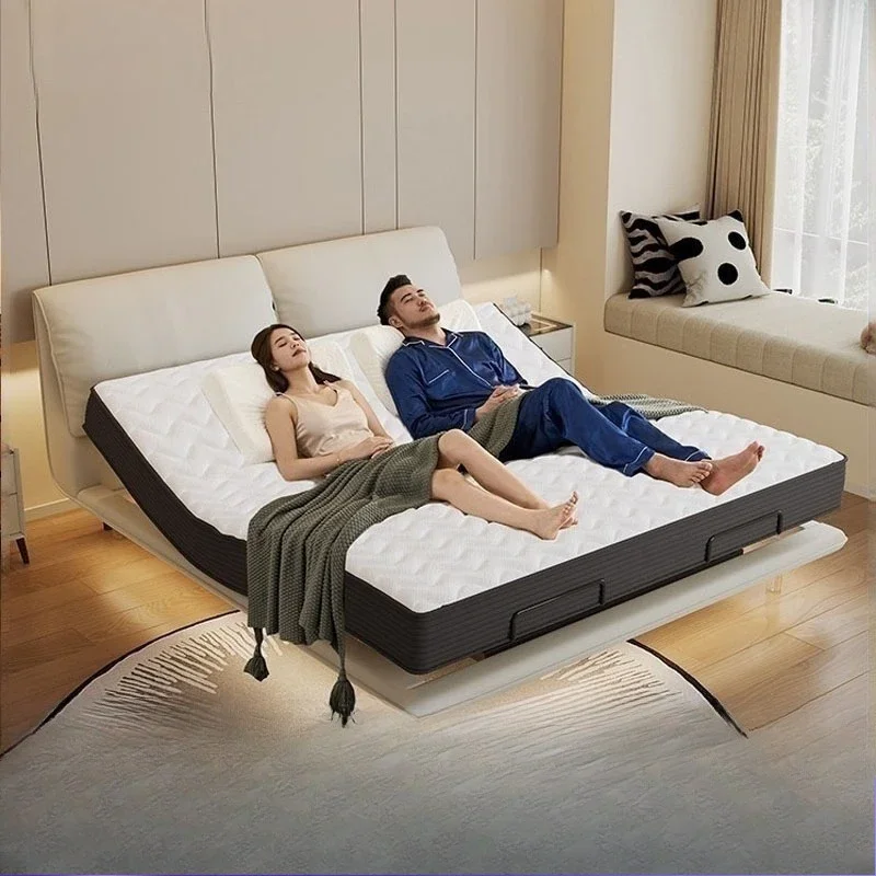 Leather bed double bed elephant ears Mijia modern suspension bed electric intelligent leather art
