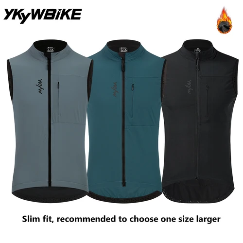 YKYWBIKE-Chaleco de ciclismo para hombre, impermeable, a prueba de viento, cortavientos térmico para bicicleta de carretera, ropa de ciclismo MTB, invierno y otoño