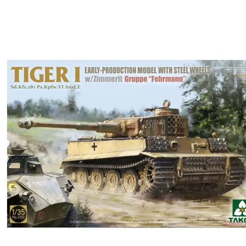 

Assembly model TAKOM 2202 1/35 Tiger I Early-Production Model Weels Zimmerit `Gruppe Failman`