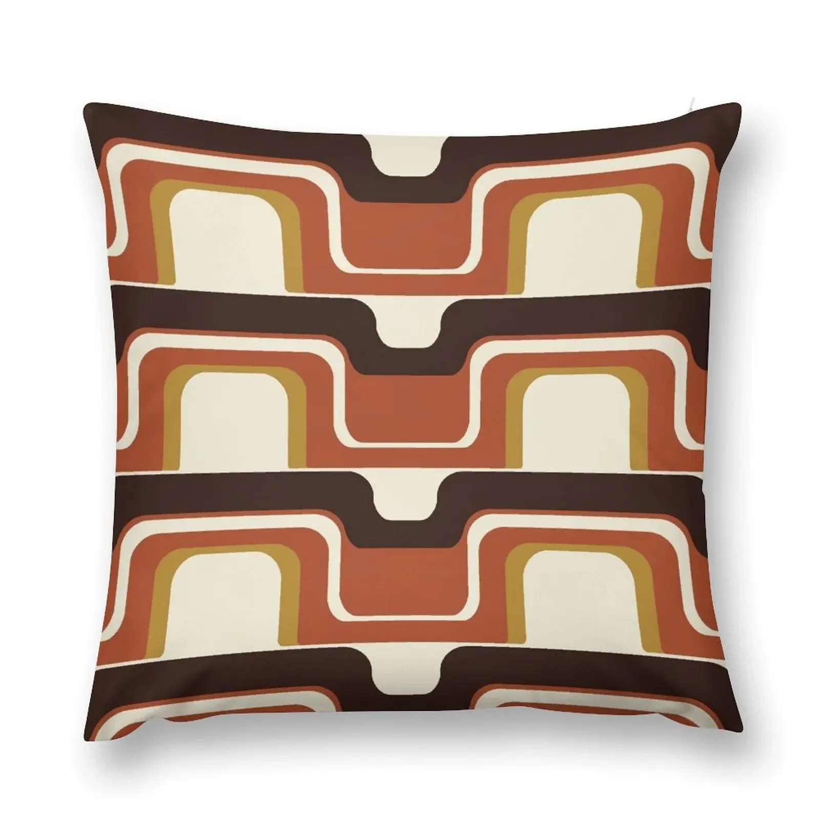 

Mid-Century Modern Meets 1970s Rust Throw Pillow Pillowcase pillow