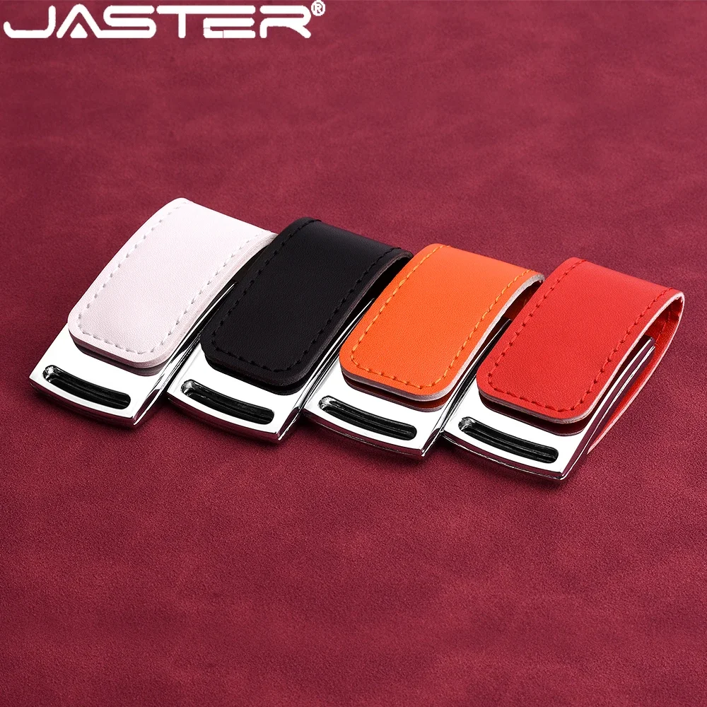 

JASTER Colorful Leather Pen Drive 128GB with Paper Box Pretty USB 2.0 Flash Drive 64GB Creative Wedding Memory Stick 32GB 16GB