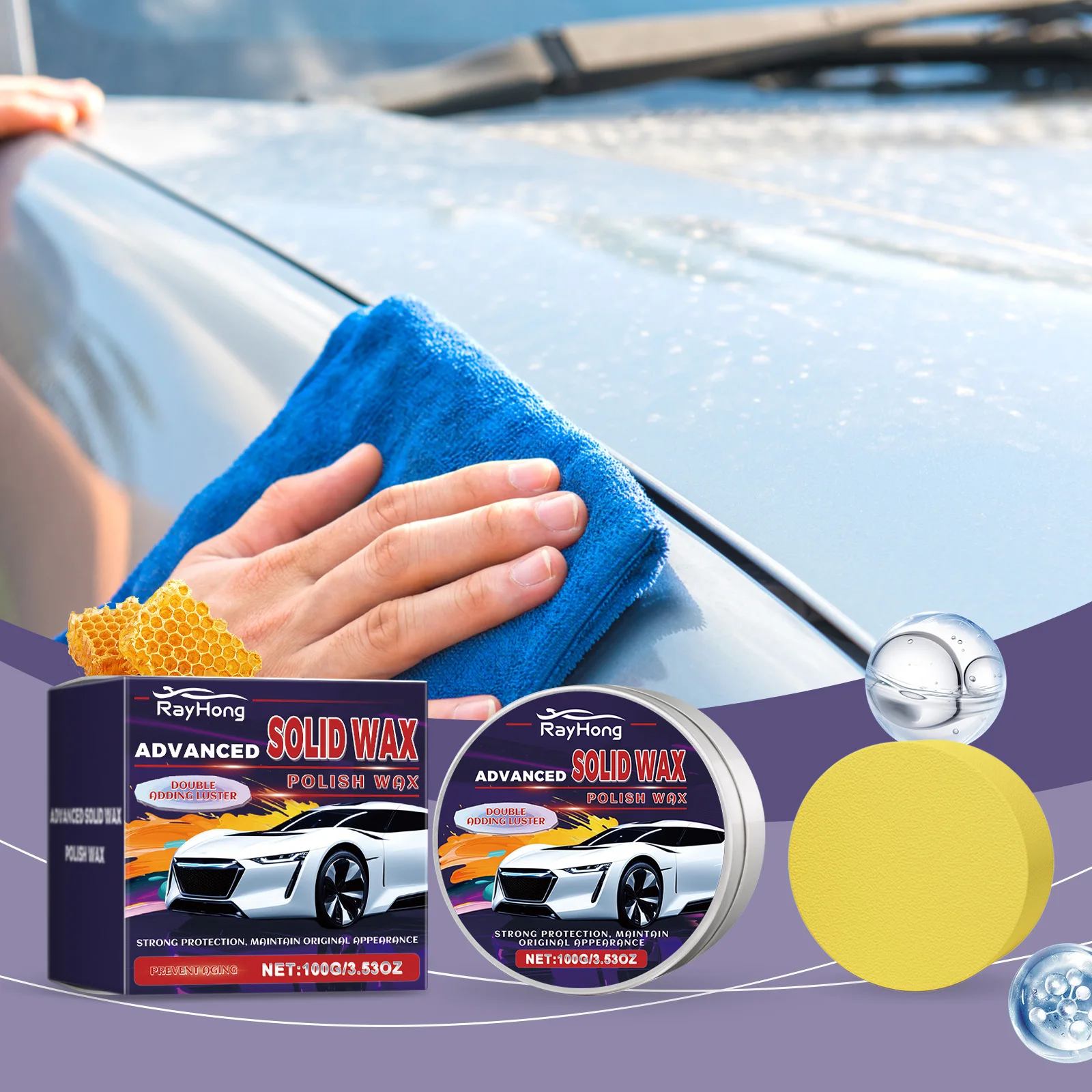 Car Coating Polishing Paste for Reducing Water Spots and Dirt Buildup Vehicle Paint Care Cleaning Polishing Refinishing Agent